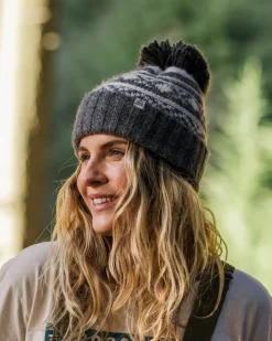 Floris van Bommel Accessories|Beanies>Lodge Recycled Bobble Hat Black