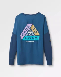 Passenger Tops & T-Shirts|Activewear>Lotus Recycled Active LS Top Dark Denim