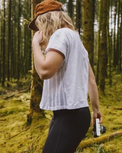 Passenger Tops & T-Shirts|Women's Outlet>Magnolia Recycled Cotton Crochet Trim T-Shirt White