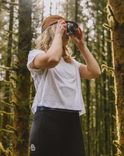 Passenger Tops & T-Shirts|Women's Outlet>Magnolia Recycled Cotton Crochet Trim T-Shirt White