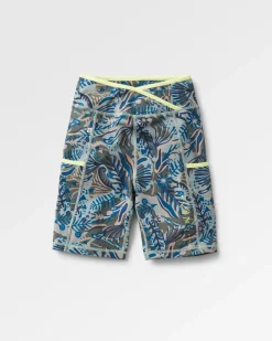 Passenger Shorts|Leggings>Mantra Recycled Active Short Abstract Seaweed Pistachio