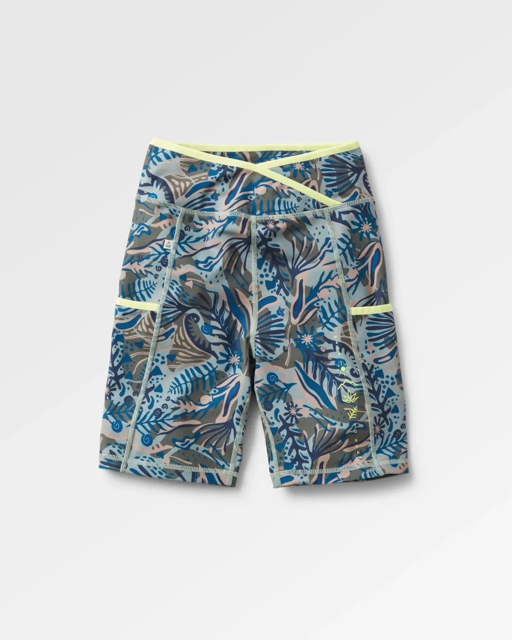 Passenger Shorts|Leggings>Mantra Recycled Active Short Abstract Seaweed Pistachio