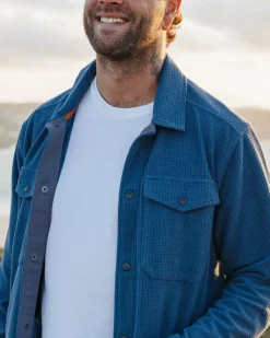 Passenger Shirts|Fleece>Maple Grid Polar Fleece Shirt Dark Denim