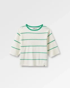 Passenger Knitwear>Migrate Organic Knitted Jumper Green spruce stripe