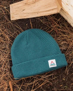Floris van Bommel Accessories|Beanies>Moss Double Layer Recycled Waffle Beanie Mediterranean