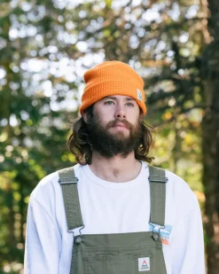 Passenger Accessories|Beanies>Moss Double Layer Recycled Waffle Beanie Mandarin