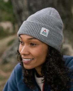 Floris van Bommel Beanies|Beanies>Moss Double Layer Recycled Waffle Beanie Grey Marl