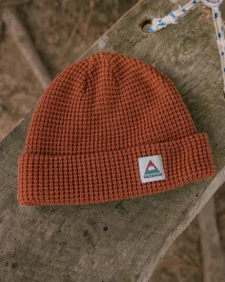 Floris van Bommel Beanies|Beanies>Moss Double Layer Recycled Waffle Beanie Baked Clay