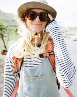 Passenger Knitwear>Muir Organic Cotton Knitted Jumper Off White Stripe