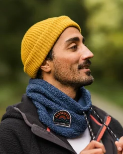 Floris van Bommel Accessories|Neckwear & Snoods>Mulled Recycled Sherpa Fleece Snood Dark Denim