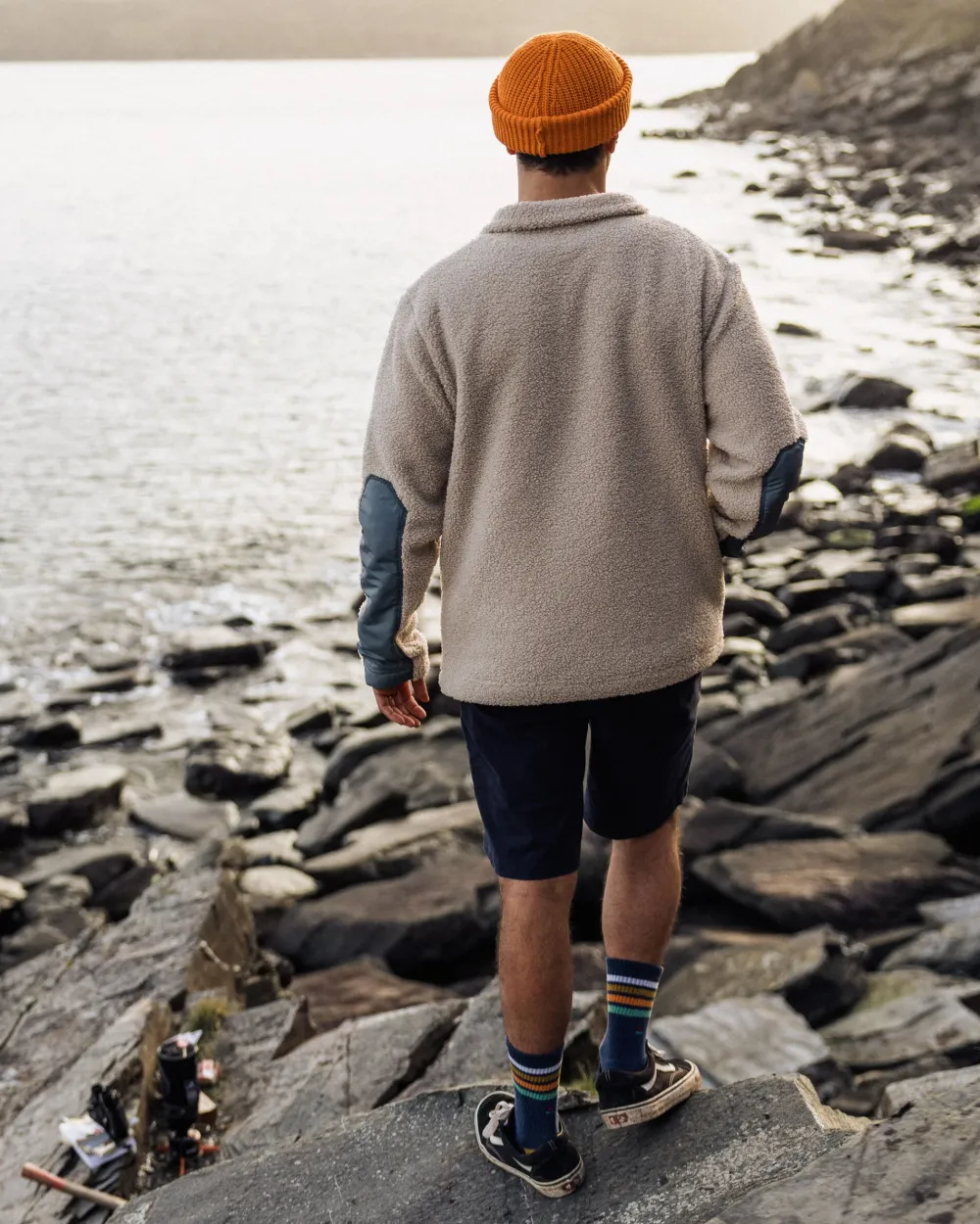 Floris van Bommel Fleece|Fleece>Muse Recycled Polar-Lined Sherpa Fleece Pebble Grey