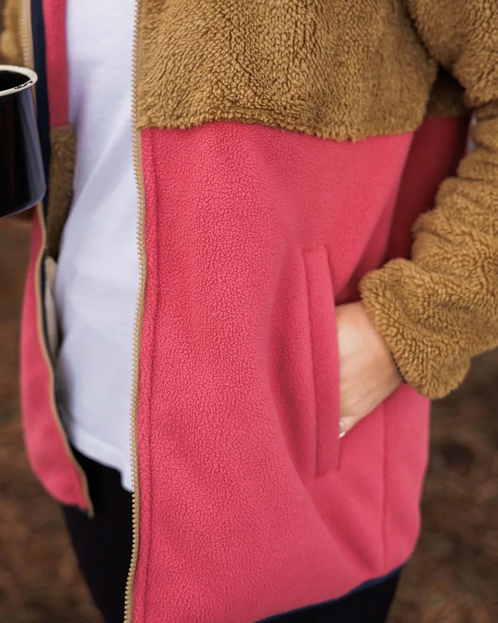 Passenger Fleece|Fleece>Nestling Recycled Sherpa Hooded Fleece Biscuit