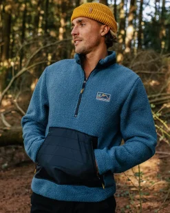 Passenger Fleece|Fleece>Oceanside Recycled Polar-Lined Sherpa Fleece Blue Steel