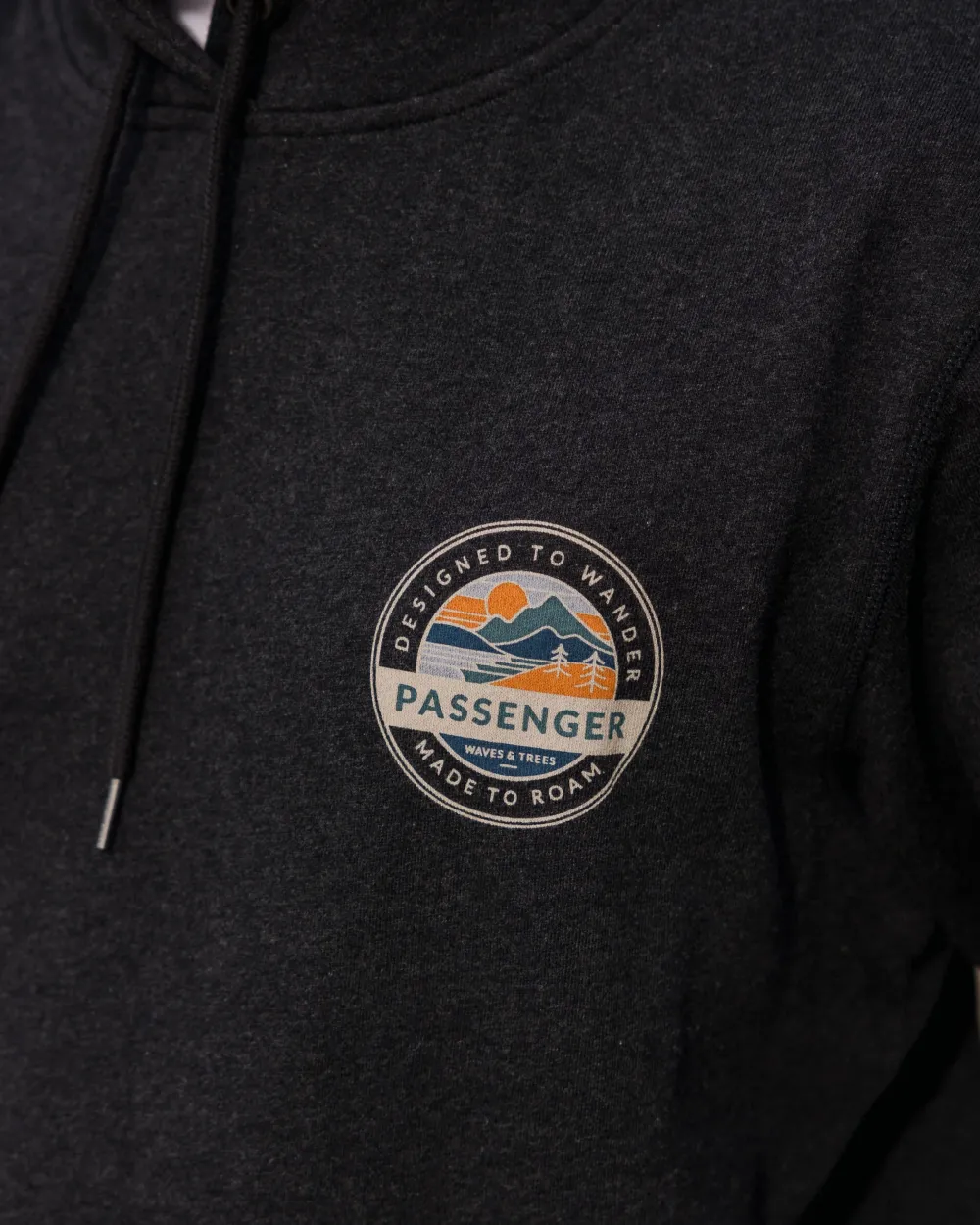 Passenger Hoodies & Sweatshirts|Men's Outlet>Odyssey Organic Cotton Hoodie Ebony Marl