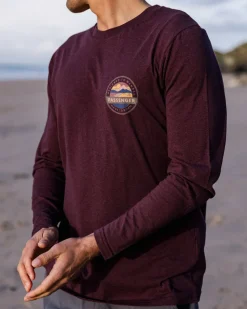 Passenger T-Shirts & Tank Tops|Men's Outlet>Odyssey Recycled Cotton LS T-Shirt Wine Marl