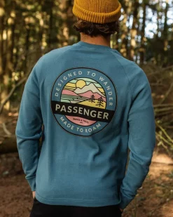 Passenger Hoodies & Sweatshirts|Best Sellers>Odyssey Recycled Cotton Sweatshirt Blue Steel