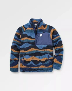 Floris van Bommel Fleece|Fleece>Offroad Recycled Sherpa 1/2 Zip Fleece Scenic Navy