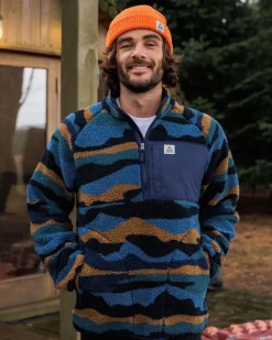 Floris van Bommel Fleece|Fleece>Offroad Recycled Sherpa 1/2 Zip Fleece Scenic Navy