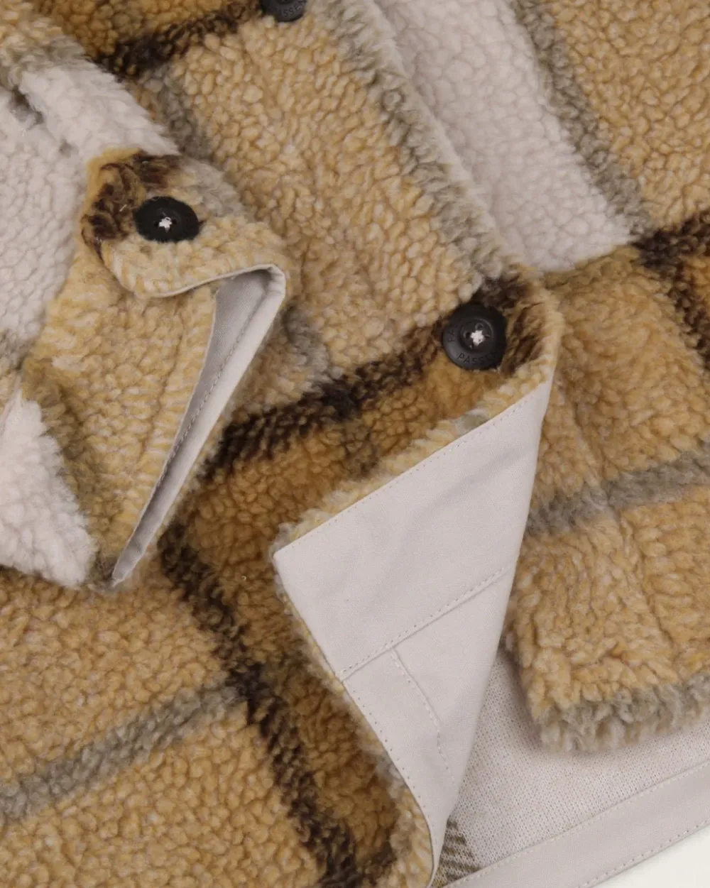 Passenger Shirts|Fleece>Olympus Yarn Dye Recycled Sherpa Fleece Shirt Honey Check