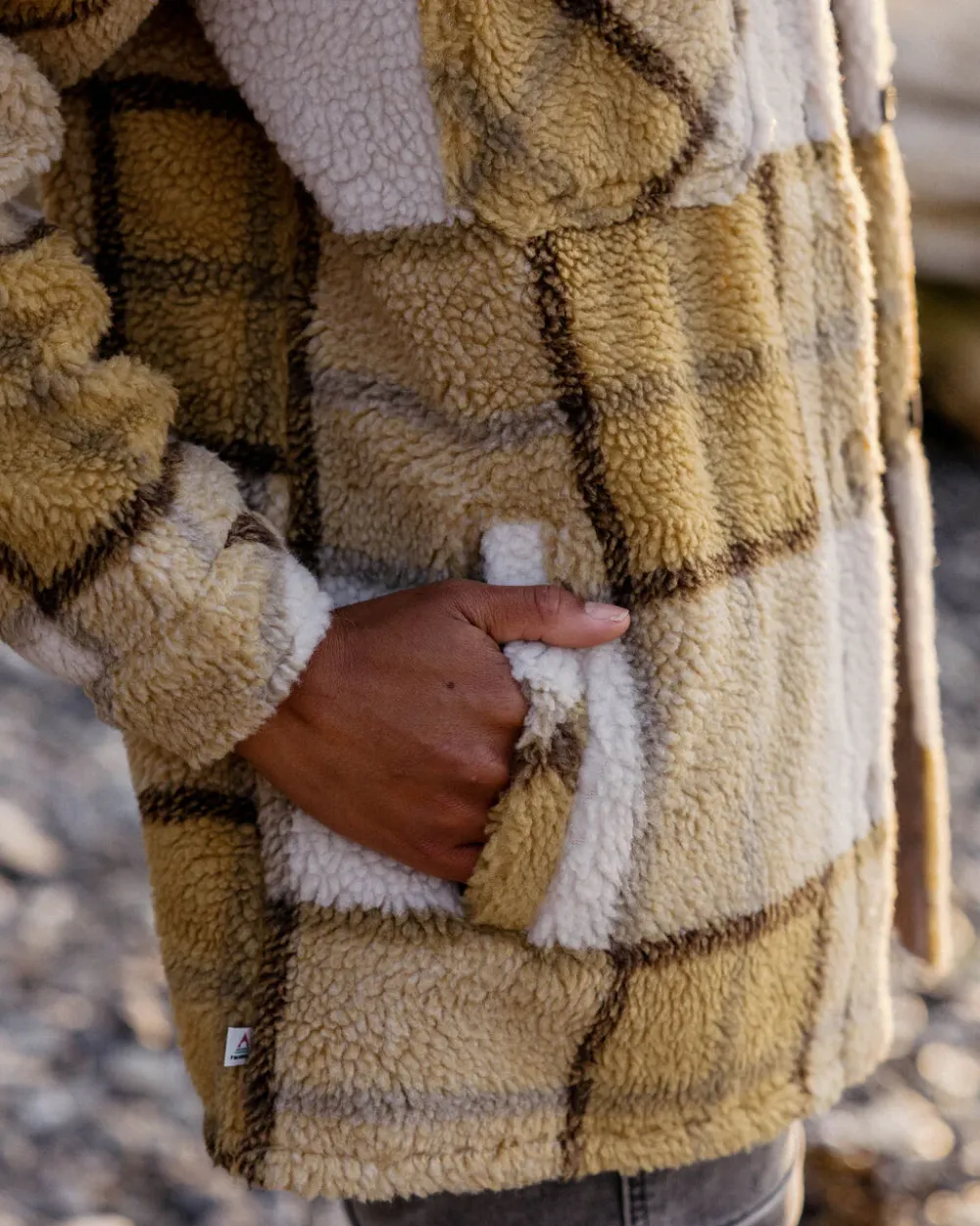 Passenger Shirts|Fleece>Olympus Yarn Dye Recycled Sherpa Fleece Shirt Honey Check