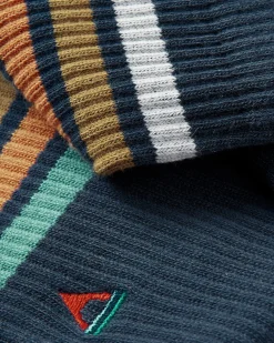 Floris van Bommel Socks|Socks>Organic Midweight Crew Socks Navy