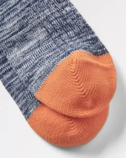 Floris van Bommel Socks|Socks>Organic Midweight Rib Socks Navy