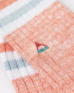 Passenger Socks|Socks>Organic Mid-weight Rib Socks Apricot
