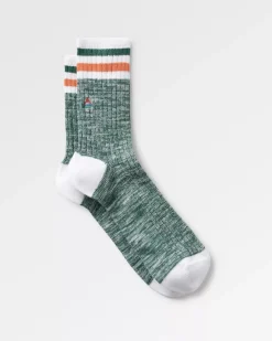 Passenger Socks|Socks>Organic Midweight Rib Socks Deep Ocean