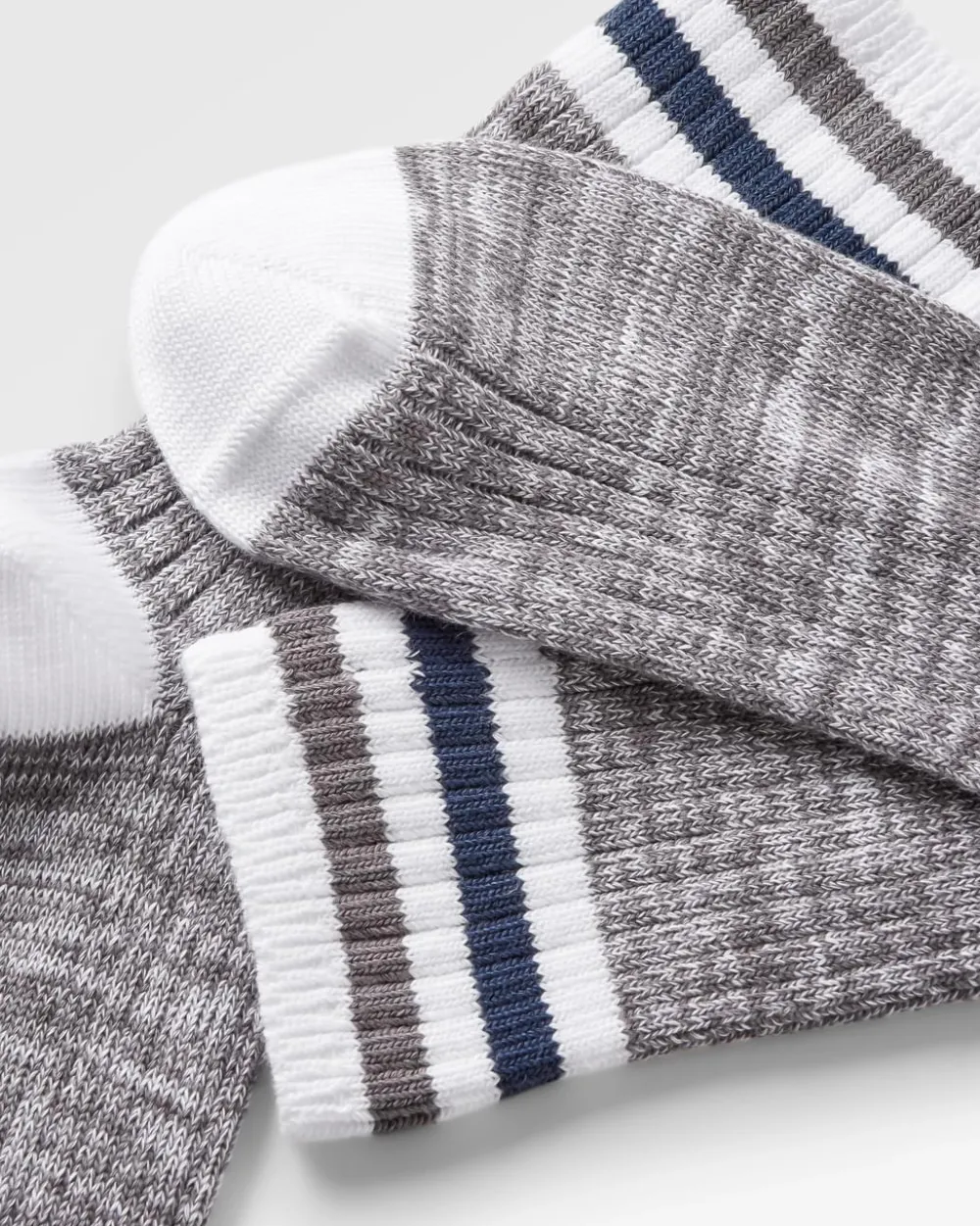 Passenger Socks|Socks>Organic Mid-weight Rib Socks Grey Marl