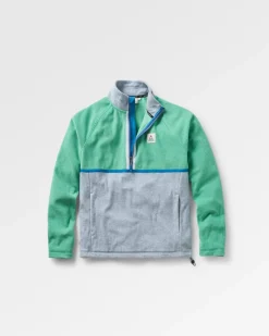 Floris van Bommel Fleece|Fleece>Overlook Recycled Grid Polar Fleece Green Spruce/Grey Marl