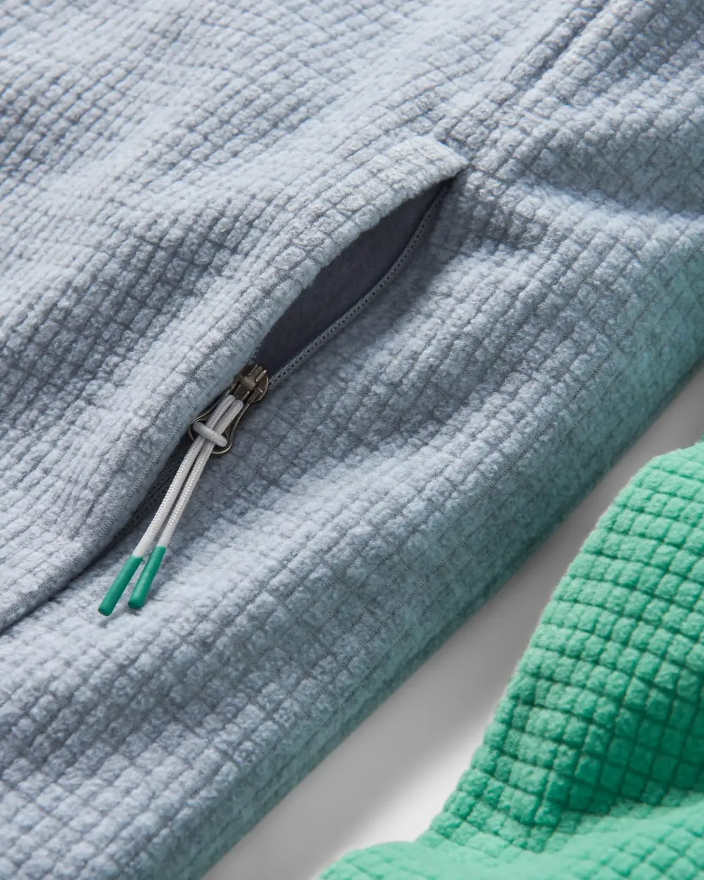 Floris van Bommel Fleece|Fleece>Overlook Recycled Grid Polar Fleece Green Spruce/Grey Marl