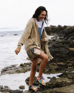 Passenger Knitwear>Palm Organic Cotton Cardigan Biscuit