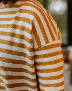 Passenger Tops & T-Shirts|Women's Outlet>Panorama Striped LS T-Shirt Amber Gold