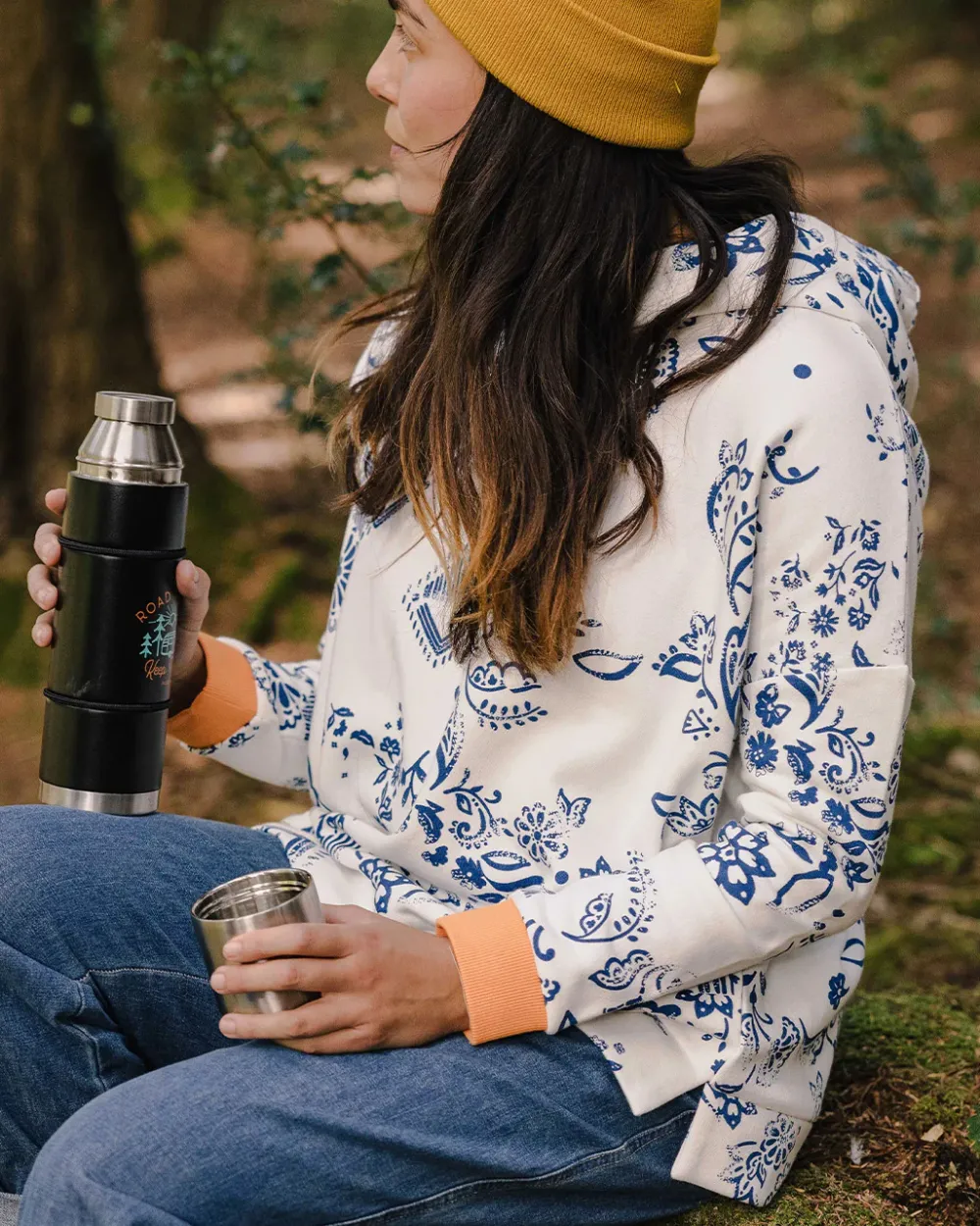 Passenger Hoodies & Sweatshirts|Women's Outlet>Patchwork Recycled Cotton Hoodie Off White