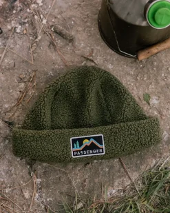 Floris van Bommel Beanies|Beanies>Peak Recycled Sherpa Beanie Khaki