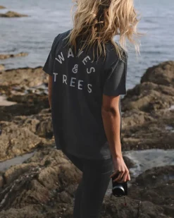 Passenger Tops & T-Shirts>Penida Recycled Cotton T-Shirt Faded Black