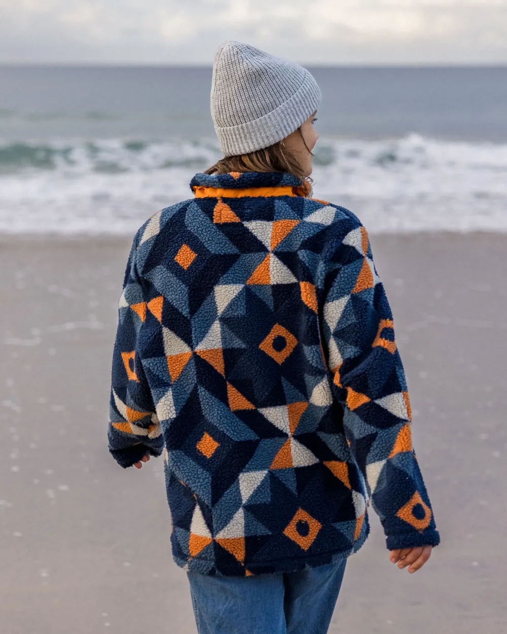 Passenger Fleece|Fleece>Perouse Recycled Deep-Pile Sherpa Fleece Homespun Dark Denim