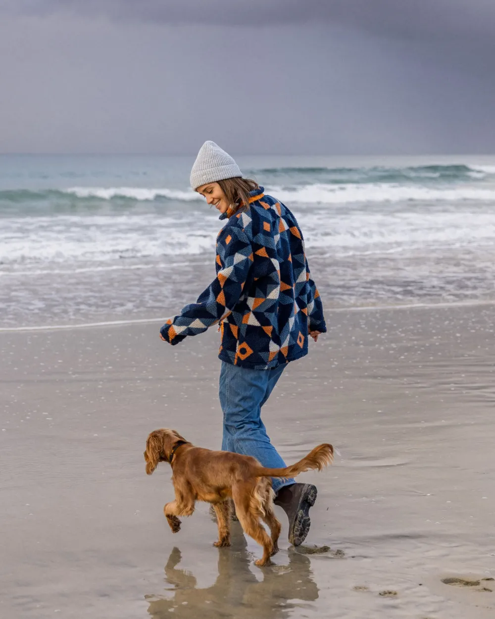 Passenger Fleece|Fleece>Perouse Recycled Deep-Pile Sherpa Fleece Homespun Dark Denim