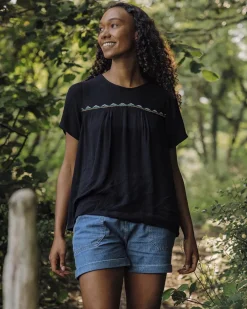 Passenger Tops & T-Shirts>Petal Top Black