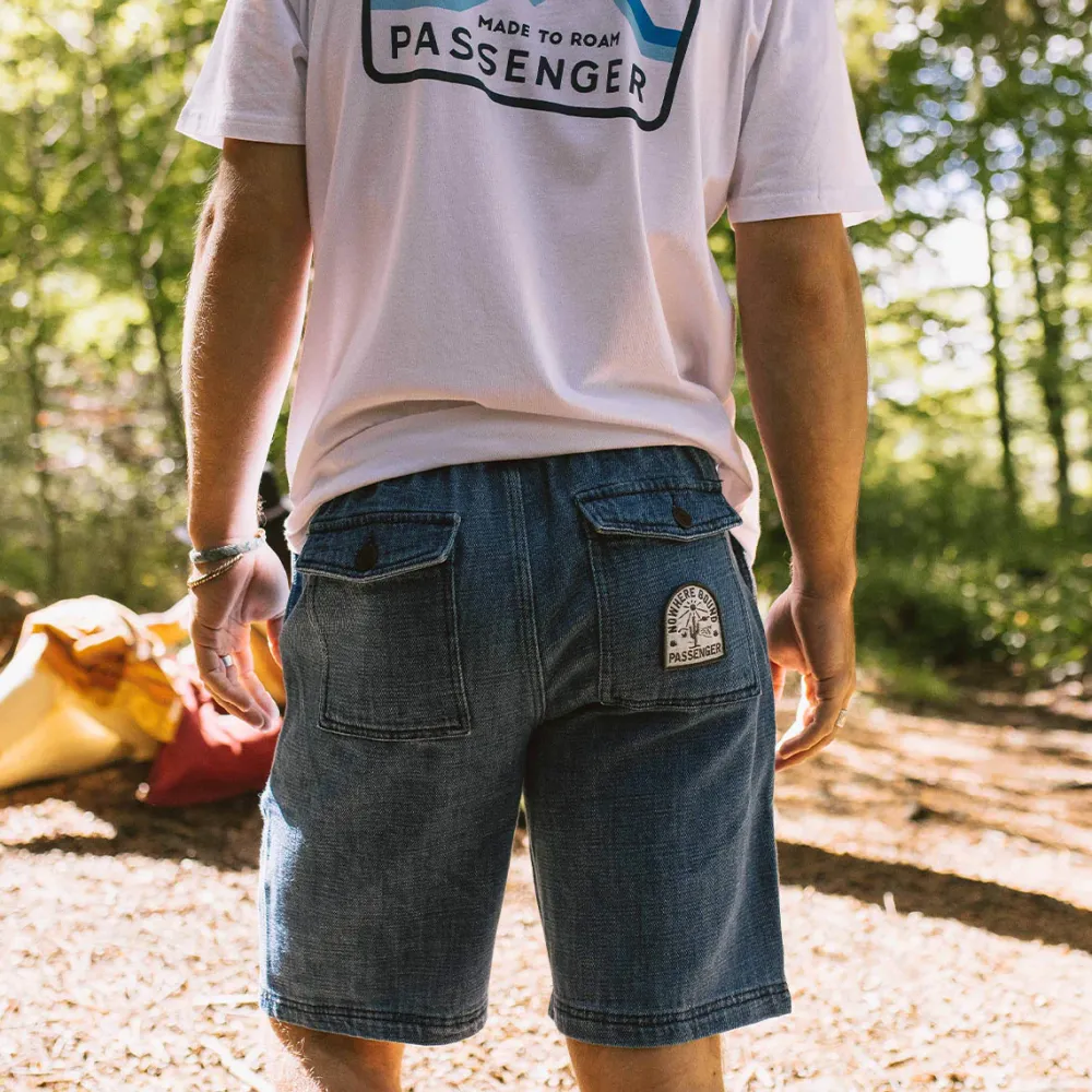 Floris van Bommel Shorts|Men's Outlet>Pine Recycled Cotton Cord Shorts Washed Denim