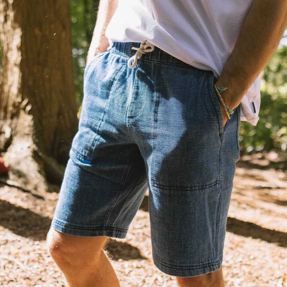 Floris van Bommel Shorts|Men's Outlet>Pine Recycled Cotton Cord Shorts Washed Denim