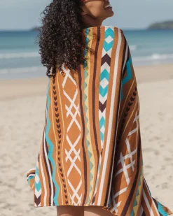 Passenger Accessories|Changing Robes & Ponchos>Portland Beach Recycled Towel Ginger Paddle Geo