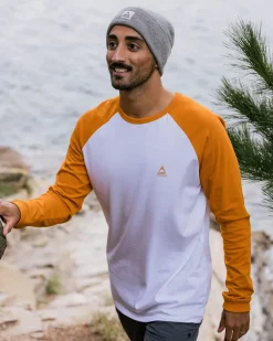 Passenger T-Shirts & Tank Tops|Men's Outlet>Purpose Recycled Cotton Ls T-Shirt Sunrise Orange/White