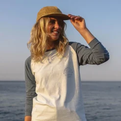 Passenger Tops & T-Shirts|Women's Outlet>Rainbow Recycled Cotton LS T-Shirt Stone Blue