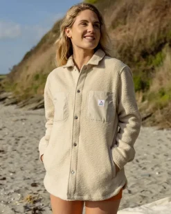 Passenger Shirts|Fleece>Rappel Recycled Sherpa Oversized Shirt Oatmeal