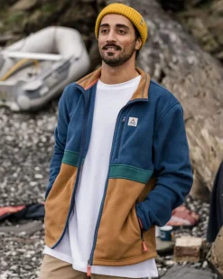 Floris van Bommel Fleece|Fleece>Ridge Full Zip Recycled Polar Fleece Dark Denim/Toffee