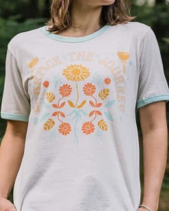 Passenger Tops & T-Shirts|Women's Outlet>Rio Ringer Recycled Cotton T-Shirt Milky Marl