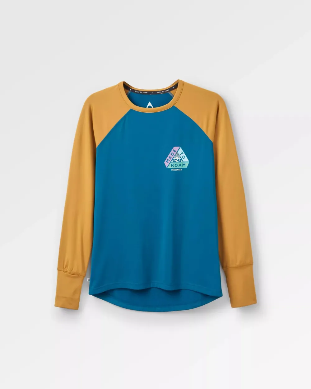 Passenger Tops & T-Shirts|Activewear>River Recycled Active LS T-Shirt Dusty Ochre/ Corsair Blue