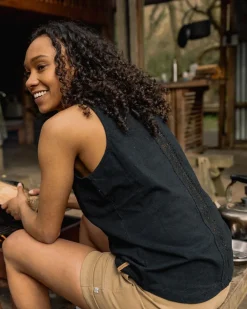 Passenger Tank Tops|Tops & T-Shirts>Rivergate Recycled Cotton Tank Top Black