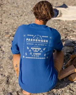 Passenger T-Shirts & Tank Tops|Men's Outlet>Roam Free Recycled Cotton LS T-Shirt True Blue